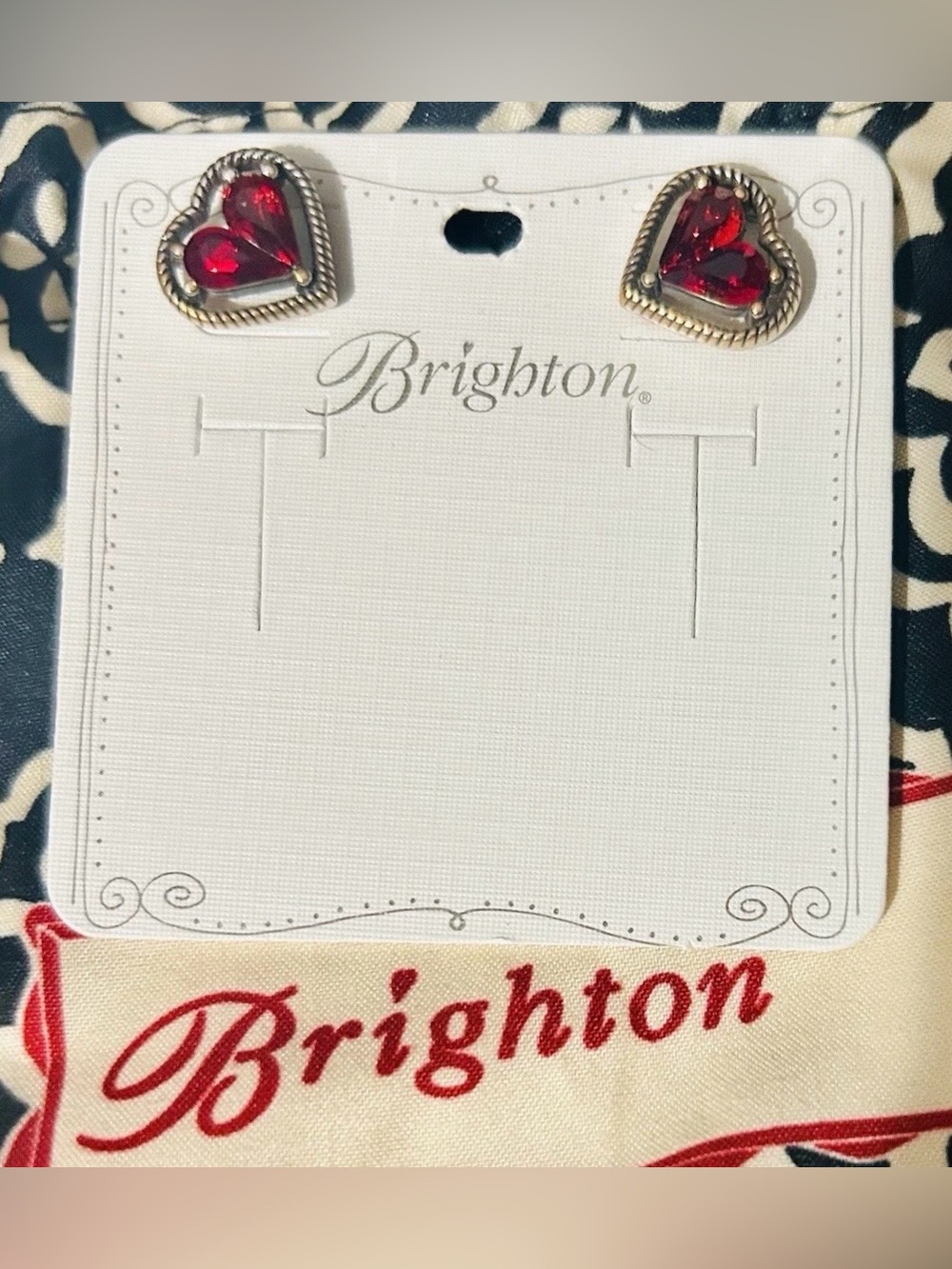 🌹❤️SUPER RARE Brighton Red SWAROVSKI CRYSTAL ‘ONE LOVE’ Earrings!